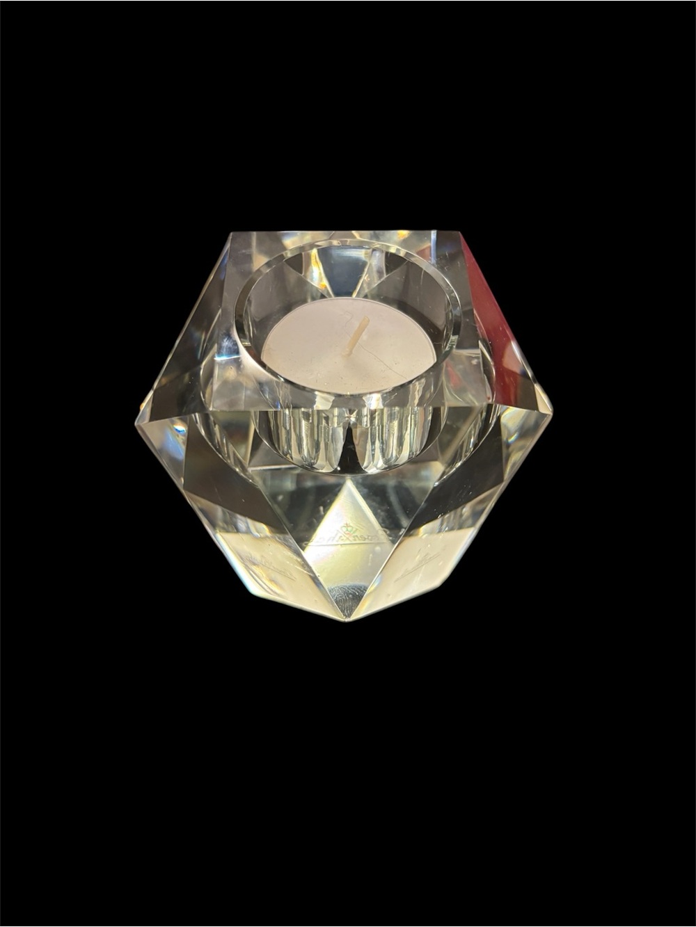 Rosenthal Clear Faceted Crystal Tealight Holder